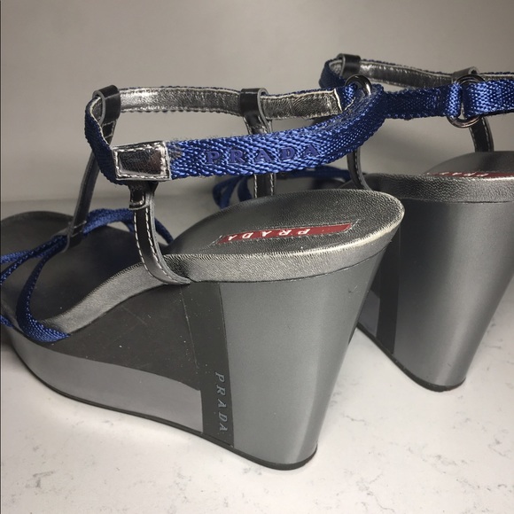 🎀AUTHENTIC PRADA Silver and blue Platform🎀 - Picture 5 of 8